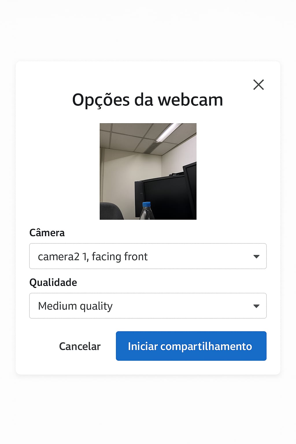 Imagem contendo qual camera vc deve selecinar 